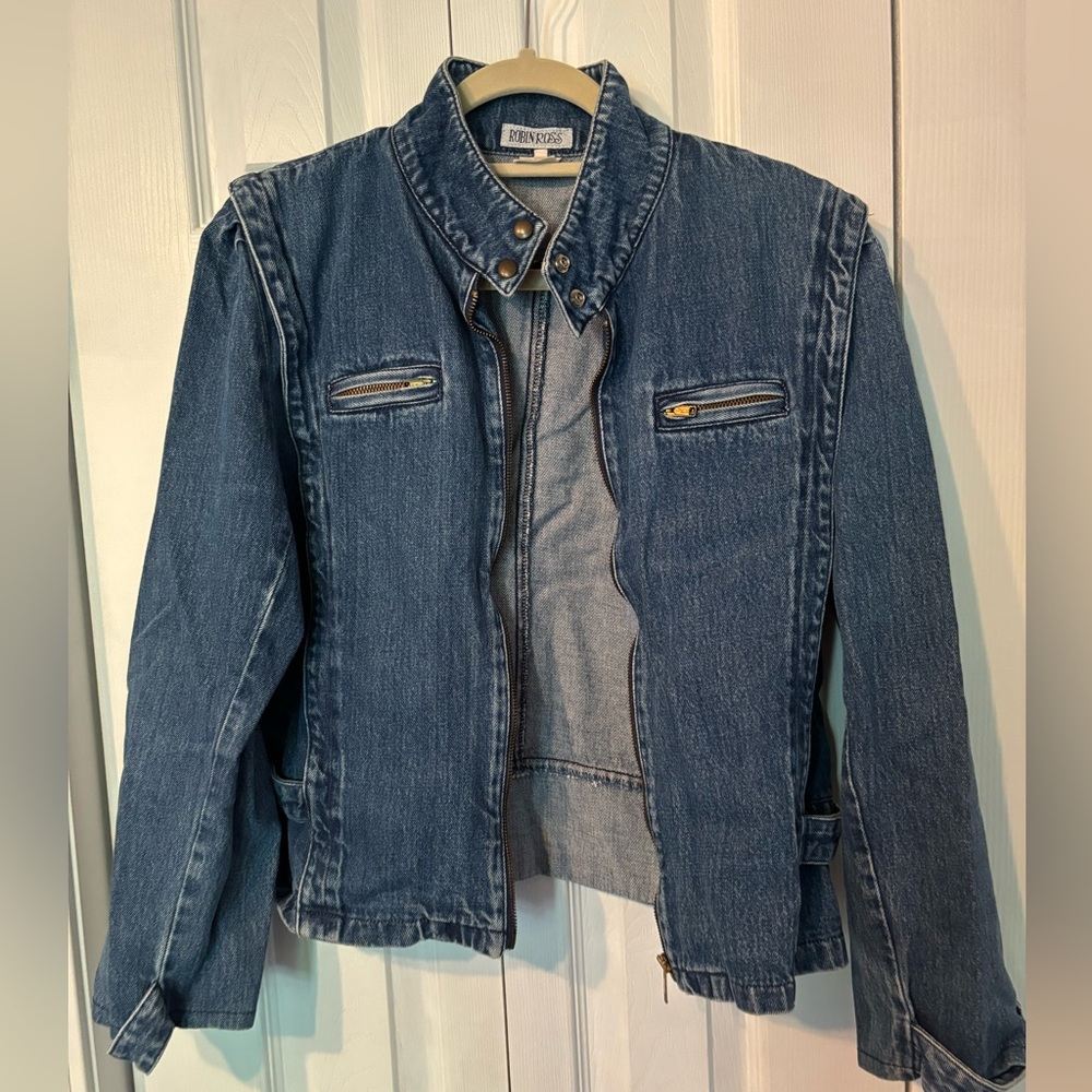 Vintage Robin Ross denim jacket with zipper